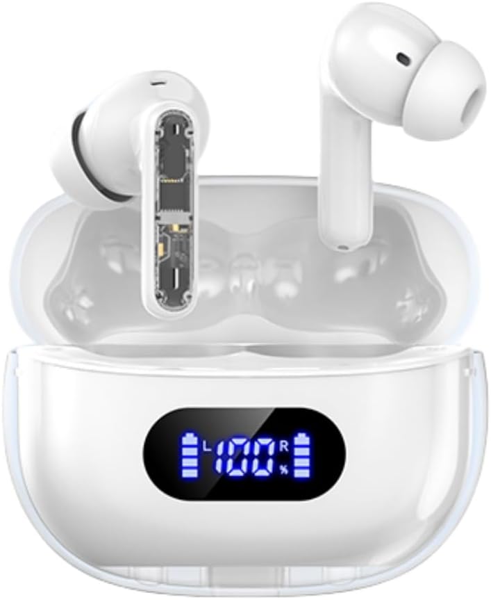 Bezvadu earbuds P1 PRO, austiņas Bezvadu Bluetooth austiņas ar skaidru zvanu Mics Ausu Buds, ērts Fit, IPX7 Ūdensizturīgs Long Battery Life, 30H Playtime for Sports Workout