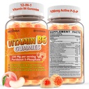 Vitamin B6 Gummies 100mg (P-5-P) + Methyl B12 & Folate, High Potency with Magnesium, Omega-3, Riboflavin, Lion's Mane, Zinc for Cognitive, Nḙrve, Energy, and M♡od & Immune Support, Sugar Free 60 Cts
