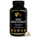 Zinc Bisglycinate By Cocó March - Immune System Aid, Skin Enhancement, Bio-Available Form for High Absorption - Gluten Free, Soy Free, Dairy Free, GMO Free, Vegan - 90 Capsules