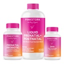 Pink Stork Liquid Prenatal Vitamin Bundle: Liquid Prenatal Vitamin with DHA and Folic Acid + Pro + DHA, Prenatal Probiotics for Women, Women-Owned