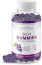 Yetişkinler ve Çocuklar için C vitamini C vitamini ile İronik Gummies - Demir Eksik Demir Eksikliği Anemi, Red Blood Hücre Desteği, Enerji, Immune Function, Brain Health, Max Abxia, Grape Flavor, Vegan