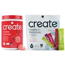 Create Creatine Gummies & Creatine + Electrolytes Bundle - Creatine Monohydrate, NSF Certified for Sport, 90ct Sour Cherry Gummies + 30ct Variety Stick Packs