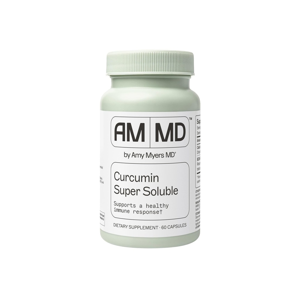 Amy Myers MD Curcumin Super Soluble - Supports Immune Health, Gut Integrity & Liver Detox Pathways - BCM-95 Turmeric - High Bioavailability - 60 Capsules (60 Servings)