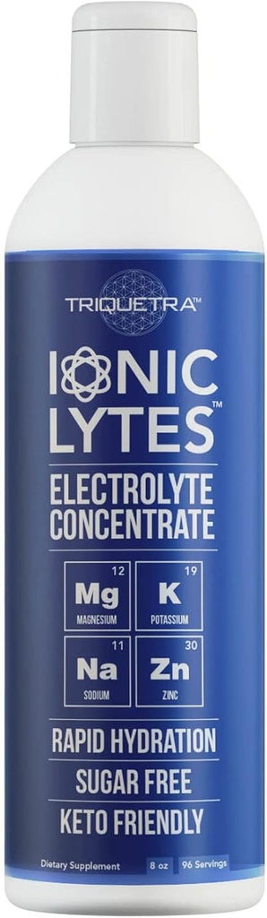 Ionic Lytes Electrolyte Concentrate (96 portioner) | Sugar Free, Keto Electrolyte Drops, Perfectly Purified Ionic Electrolytes för Rapid Hydration | 30% Mer kalium, Magnesium & Zink (8 oz)