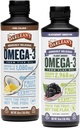 Barlean's Omega 3 Liquid Supplement Bundle, BlackBerry Smoothie Flax Seed Oil eta Piña Colada Fish Oil Supplements Set, 16 oz