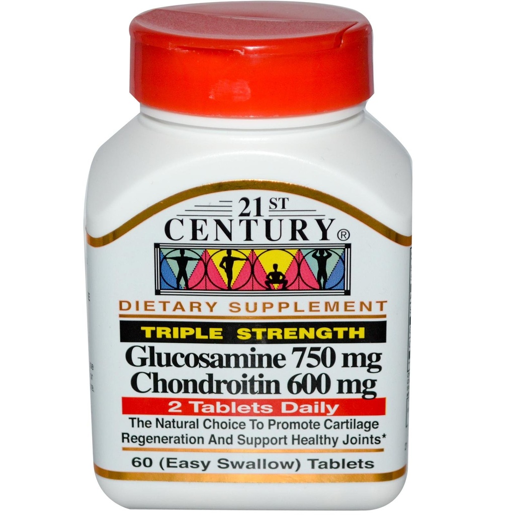 21st Century Glucosamine Chondroitin 750/600mg - Triple Strength, Tablets, 60 Count