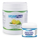 KALA HEALTH MSMPure Lemon Lime Flavored Coarse Flakes 1lb and Muscle & Joint Cream 2oz Bundle