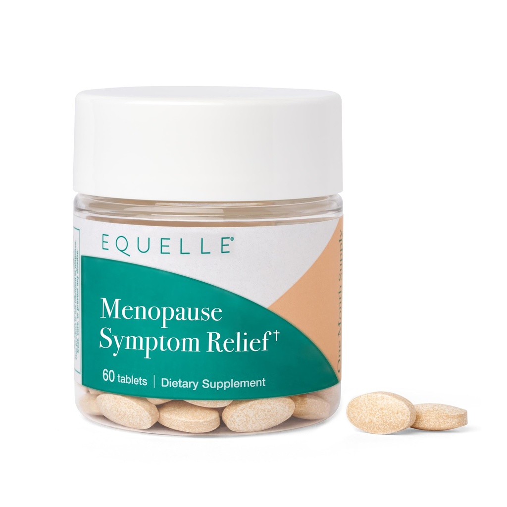 EQUELLE Multi-Symptom Perimenopause & Menopause Relief Relief from Hot Flashes, Muscle Aches & Supports More Sleep. Hormone-Free, Plant-Based S-Equol – 1 Month Supply (60 Tablets)
