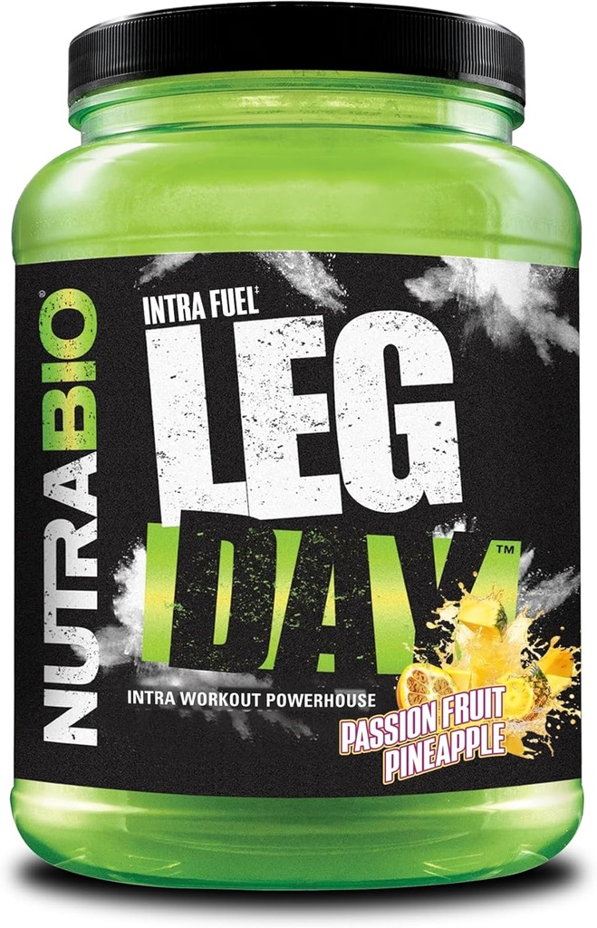 NutraBio Leg Day Intra Treening Pulber - Advanced Carb Supplement koos klastri dekstriin ja elektrolüüdid -Carb Pulber koos EAAs / BCA-d - Tsükliline dekstriin tulemuslikkuse - Passion Fruit Ananass, 20 Servings
