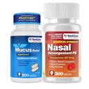 GenCare Cold Mucus & Sinus Relief Bundle – Nasal Dicongestion Phenylephrine 10mg & Mucus Relief Expectorant Guaifenesin 400mg