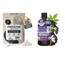 Jungle Powders Inositol Powder 7 Ounce Bag + Organic Elderberry Syrup USDA Certified 3.4 fl oz Bottle Liquid Sambucus Elderberry