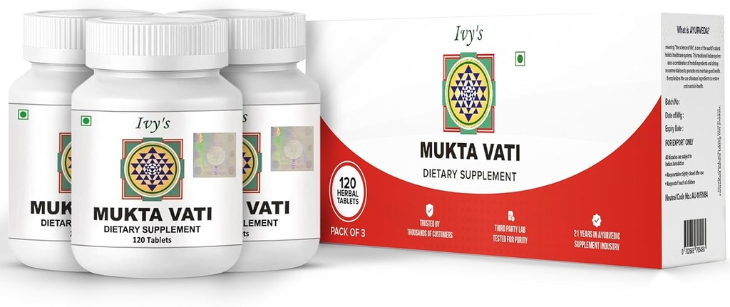 Ivy 's Mukta Vati Bylinné tablety - Ayurvedic Formule Pack of 3