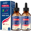 TUDCA Liver Support Drops 1800mg - Powerful Liver Supplement with Bile Salts, NAC, Schisandra and Dandelion, Liver Detox & Repair - Fast-Absorbing, Sugar-Free, Alcohol-Free – 4 Fl.Oz