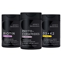 Sports Research® Skin Health Bundle - Vitamin D3 K2 with Coconut Oil, Vegan Biotin 10,000mcg with Coconut Oil & Phytoceramides 350mg per Softgel Plant Derived Ceramides for Healthy Skin and Hydration
