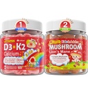 LILICARE Bundle: Mushroom Lions Mane + Vitamin D3 K2 Calcium Gummies