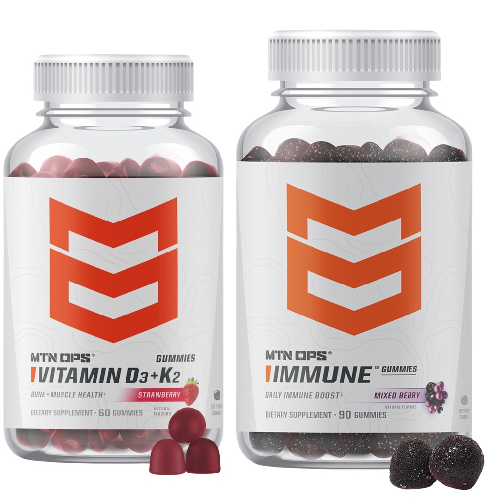 MTN OPS Vitamin D3 + K2 and Immune Gummies Bundle