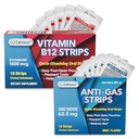 Digestive & Energy Support Bundle – Anti Gas Relief Strips & Vitamin B12 Dissolvable Strips | Fast Bloating Relief & Energy Boost | Simethicone & Methylcobalamin Formula | Vegan-Friendly