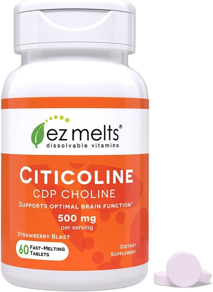EZ Melts Dissolvable Citicoline תוסף 250 מ"ג, Sugar-Free, 2-Month אספקה - 1 Pack