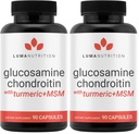 Luma Nutrition Glucosamine Chondroitin MSM - Turmeric, Boswellia - Premium Supplement - for Men and Women - Joint Supplement - 90 Capsules (Pack of 2)