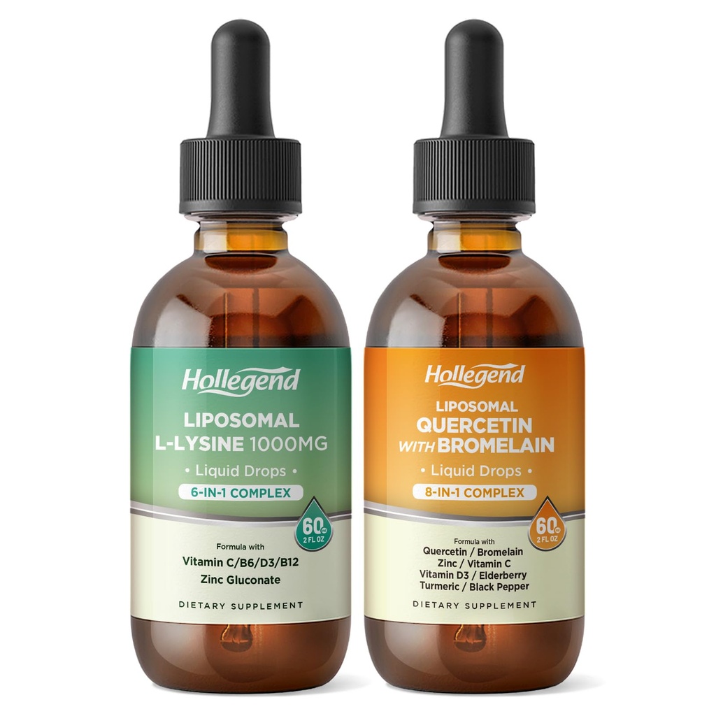Liposomal L-lysine & Quercetin 1000MG Liquid Drops, Immunity & Overall Health