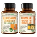 Vimerson Health Vegan Glucosamine Chondroitin MSM & Turmeric Quercetin with Bromelain – Joint, Mobility, and Immune Support Bundle for Clean, Plant-Based Wellness