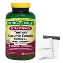 Spring Valley Turmeric Curcumin 1000 mg- Complex Extra Strength 90 softgels (Pack of 1), Set by Basket Goods