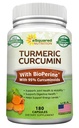 aSquared Nutrition Turmeric Curcumin 1600mg with BioPerine Black Pepper Extract - 180 Capsules with 95% Curcuminoids, 100% Natural Tumeric Root Powder Supplements, Natural Joint Stiffness Relief Pills