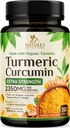 Turmeric Curcumin Supplement 2350mg - 95% Curcuminoids with Organic Turmeric & Ginger, BioPerine Black Pepper for Best Absorption, Nature's Vegan Joint Support, Non-GMO, Bottled in USA - 360 Capsules