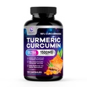 Turmeric Curcumin Supplement - 95% Curcuminoids with Organic Turmeric & Ginger, BioPerine Black Pepper Extract for Best Absorption, Natural Vegan Joint Support, Non-GMO, Bottled in USA - 120 Capsules