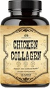 HERBALICIOUS Chicken Collagen Capsules – Collagen Supplement for Joint, Skin & Bone Support – Hydrolyzed Collagen Peptides from Chicken Bone Broth – Non-GMO, Anti-Aging – 120 Capsules