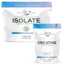 Muscle Feast Creapure Creatine Monohydrate - Unflavored 500g (x1) and Isolate Whey Protein Powder - Unflavored 5lb (x1) - Muscle Recovery and Performance Bundle