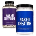 NAKED Pure Micronized Creatine Monohydrate 100 Servings + Pure L-Glutamine 240 Capsules Bundle: Vegan, Non-GMO, Gluten Free. Minimize Muscle Breakdown & Improve Protein Synthesis. Nothing Artificial