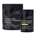 Sports Research® Zen Strength Pack - Creatine Monohydrate Powder + L-Theanine Supplement with Caffeine & Coconut MCT Oil