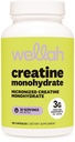 Wellah Creatine Monohydrate Capsules (3000 mg) 120 Capsules - Micronized Creatine, 30 Servings