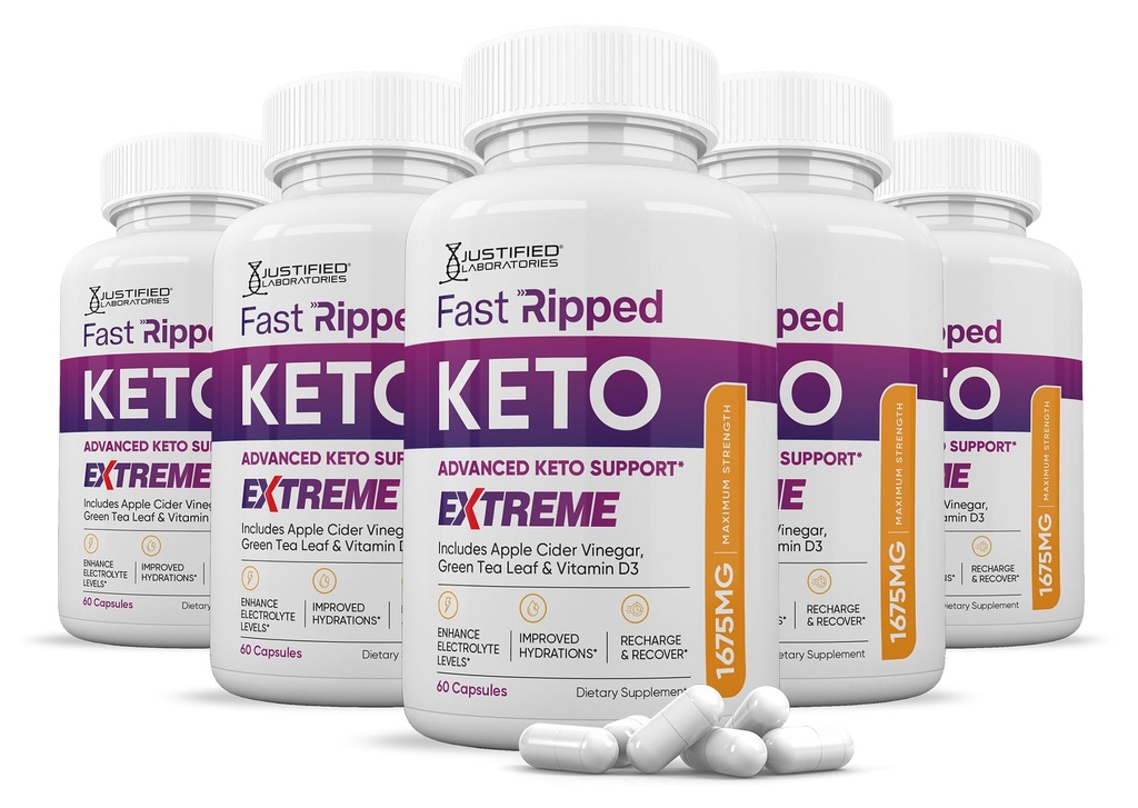 (5 Pack) Fast Ripped Keto ACV Extreme Pills 1675MG Keto Support Blend Capsule Alternative to Keto ACV Gummies Formulated Apple Cider Vinegar Extra Virgin Olive Oil Powder Green Tea Leaf 300 Capsules