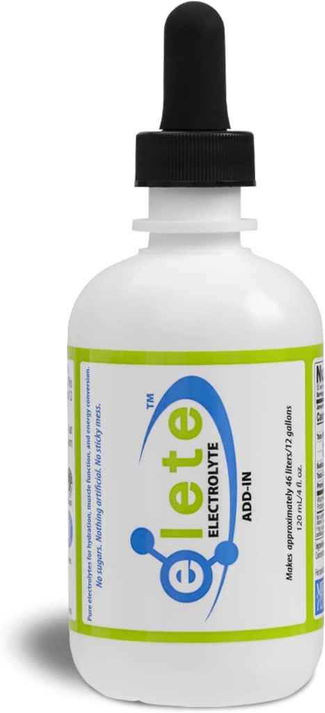 elete Electrolyte Add-in Hydratation gouttes de sodium, de magnésium, de potassium et de traces minéraux , sans saveur, tout naturel , Jambe & Cramp Relief musculaire , Transformer n'importe quelle boisson en une boisson sportive , 4 Once