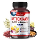 Nattokinase Supplement 4000FU, Enriched with CoQ10, Red Yeast Rice, Quercetin, Grade Seed, Zinc - Heart Wellness & Circulatory Support | 150 Capsules