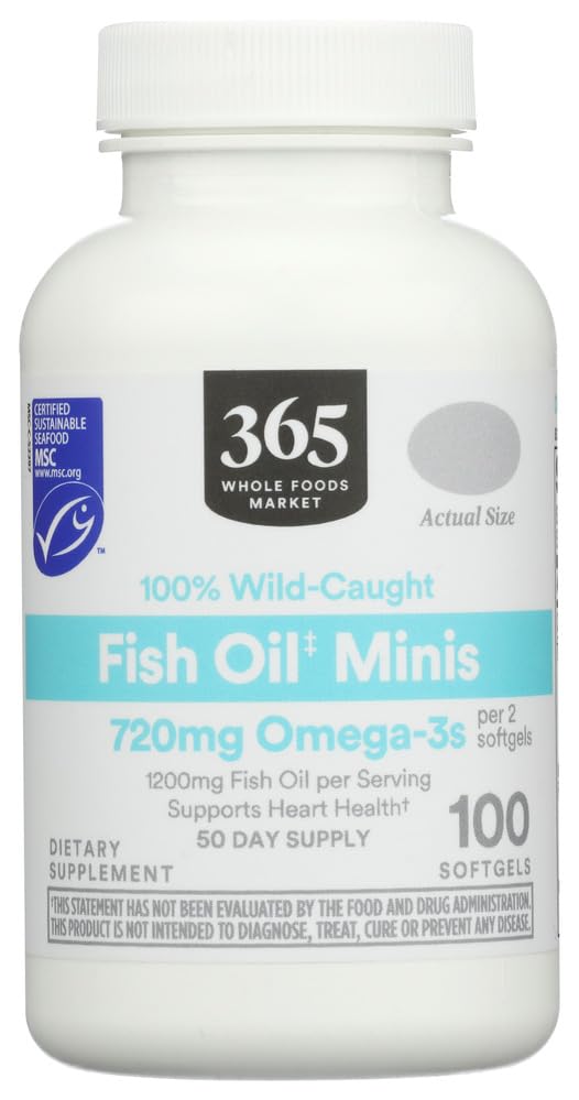 365 by Whole Foods Market Mini Size Fish Omega 1200MG, 100 CT