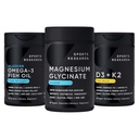 Sports Research® Multivitamins Pack - 160 mg Chelated Magnesium Glycinate + Triple Strength Omega-3 Fish Oil 1250 + Vegan Vitamin D 5000iu & Mk7 Vitamin K 100mcg
