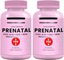 Research Labs Prenatal Vitamins for Women 2 Fer 1 Ad: 6X More Bioavailable Methylated Folate Folic Acid MTHF 5 | Supports Brain Development, Healthy Growth