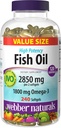 Webber Naturals Fish Oil 2850 mg, High Potency, 1800 mg Omega 3 per Serving, 240 Clear Enteric Softgels, No Fishy Aftertaste, Ultra-Purified, Supports Heart, Cognitive, and Joint Health