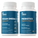 Dr. Tobias Vegan Omega 3 Algae Oil and Prebiotics for Enhanced Immune Function, Vegan & Non-GMO Gut Health Supplements for Men and Women