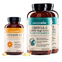 NatureWise [1] Vitamin D3 5000iu + Organic Olive Oil - 360 Mini Softgels[360-Day Supply] + (Pack of 2) Omega3 Fish Oil 1000mg + Vitamin E - Wild-Caught - 360 Softgels[180-Day Supply]