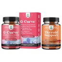 Bundle of G-Curve Butt and Breast Growth Capsules - Horny Goat Weed, Muira Puama & Maca Root and Herbal Thyroid Support Complex with L Tyrosine Bladderwrack Selenium & Ashwagandha for Hormone Balance