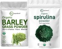 Mikro sestavine Organski Spirulina prašek 1lb & organski ječmen trava prašek 16oz paket 2 pakiranje 