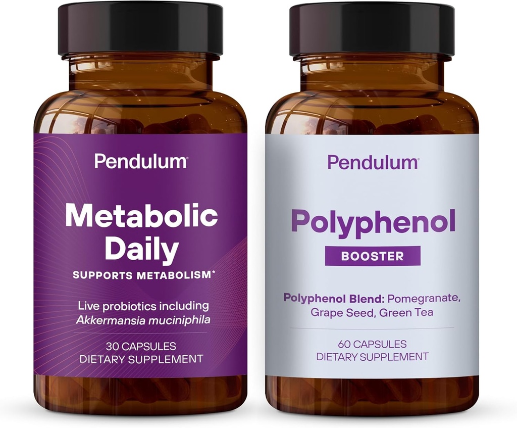Pendulum Metabolic Daily & Polyphenol Booster Bundle - Probiotisk tillæg Blend til forbedring af stofskiftet & Cardio sundhed