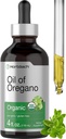 Oregano Drops 4 fl oz 액체의 Horbäach 유기 오일 | Vegan | Non-GMO, 글루텐 프리