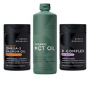 Sports Research® Supplements Pack - Omega 3 Salmon Oil + Organic MCT Oil + Vitamin B-Complex