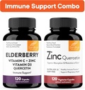 Sandhu's Immuno Support Combo ... Elderberry & Sinkki Quercetin Kapselit Bundle... Tuet Immuuniterveyttä