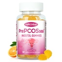 PrePCOSsea Myo-Inositol Vitamin Gummies for Women with Folate & D-Biotin, and Essential Vitamins, 60 Orange Flavor Inositol Gummies, Easy to Chew